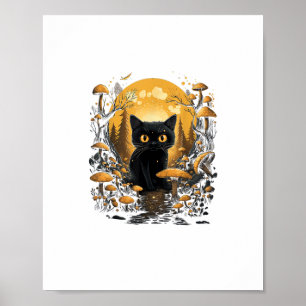 Poster Estética Goblincore E Cottagecore Sob Cogumelo