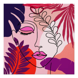 Póster Estética Rosa-Rosa-Linda-Boêmia