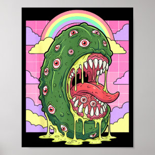 Poster Estética weirdcore kawaii olhos de picles