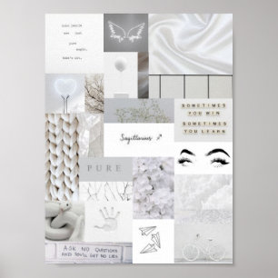 poster estético branco do sinal do zodíaco do