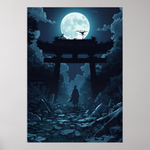 Poster estético de anime escuro - gótica japonesa