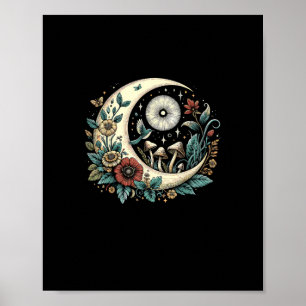 Poster Estético Goblincore Cottagecore Cogumelo Minimalis