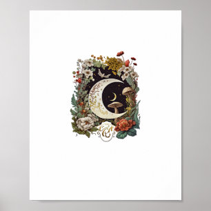 Poster Estético Goblincore E Cogumelo Macio Cottagecore