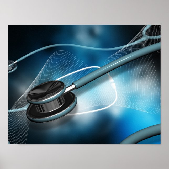 Póster Estetoscópios Médicos Enfermeiros (Frente)
