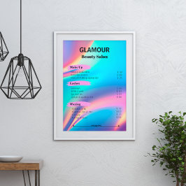 Poster Estheticista Lista de Preços Holográfico Aestética