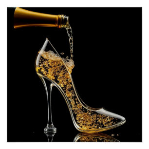 Póster Estiletto e Bar de vinho espumante