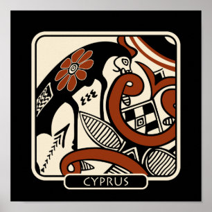 Poster estilhaço da cerâmica de Chipre