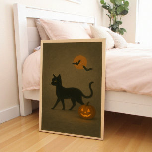 Poster Estilo acadêmico escuro Halloween Pumpkin de Gat