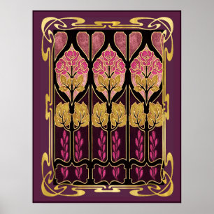 Poster Estilo Adorável de Art Nouveau
