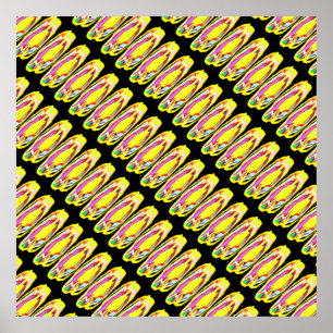 Poster Estilo amarelo de hippie colorido abstrato de arte