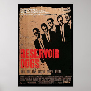 POSTER ESTILO ANTIGO DE FILME DE CÃES DE RESERVATÓRIO