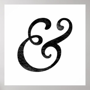 Póster Estilo Antigo Estilo Itálico - Letterpress Preto