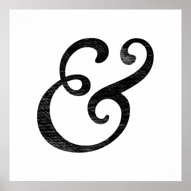 Póster Estilo Antigo Estilo Itálico - Letterpress Preto (Frente)