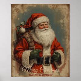 Poster Estilo Antiquado Natal Vintage - Natal Russo