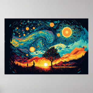 Poster Estilo Artístico de Parodies Van Gogh