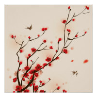 Estilo asiático Pintando Flor de ameixa na Primave