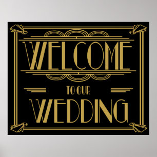 Poster Estilo "boa vinda de Gatsby do art deco a nosso