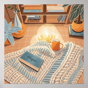 Poster Estilo Boho quente e aconchegante abstrato