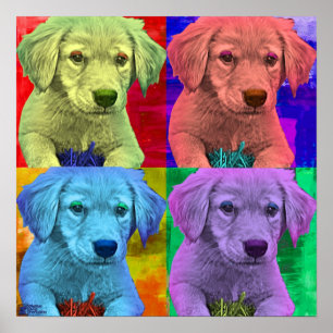 Póster Estilo bonito do pop art do filhote de cachorro