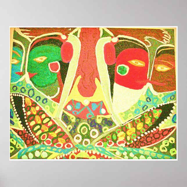Poster Estilo Caverna - Pintura Tribal Do Amor (Frente)