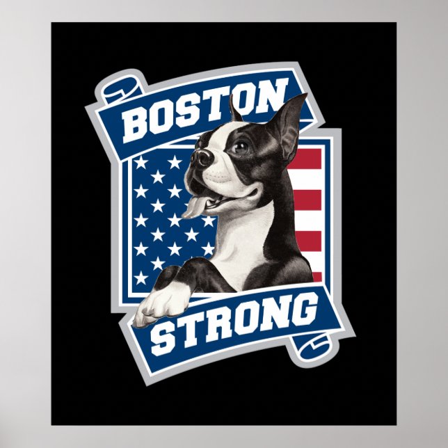 Poster estilo da crista FORTE do TERRIER BOSTON (Frente)