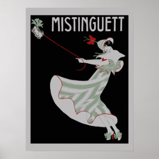 Poster Estilo de 1920 francês retrô Mistinguett 2
