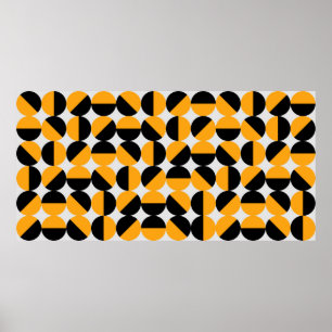 Poster Estilo de anos setenta padrão geométrico com semic