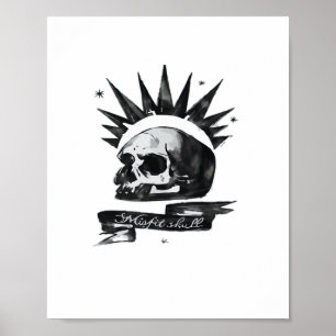 Poster Estilo de Arte de Personagem Criativo Caveira Inad