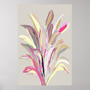 Poster Estilo de Arte de Vetor Vegetal Tropical abstrato
