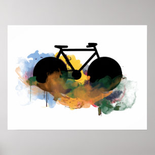 Póster Estilo de arte legal de grafitti de bicicleta