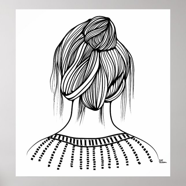 Póster Estilo de Cabelo de Menina Bonita (Frente)