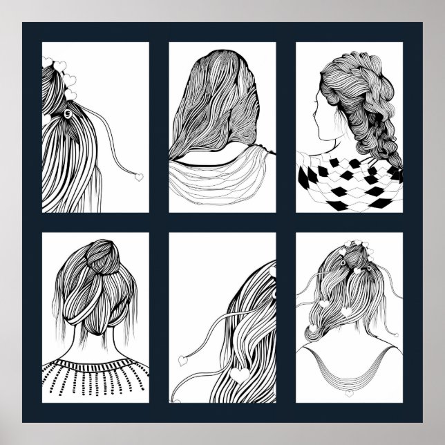 Póster Estilo de Cabelo de Menina Bonita (Frente)