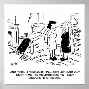 Poster Estilo de Cabelo Longo Devido a Nenhum Corte de Ca