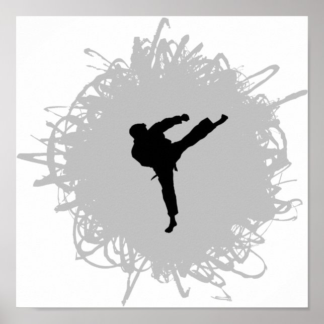 Poster Estilo de Caratê Scribble (Frente)