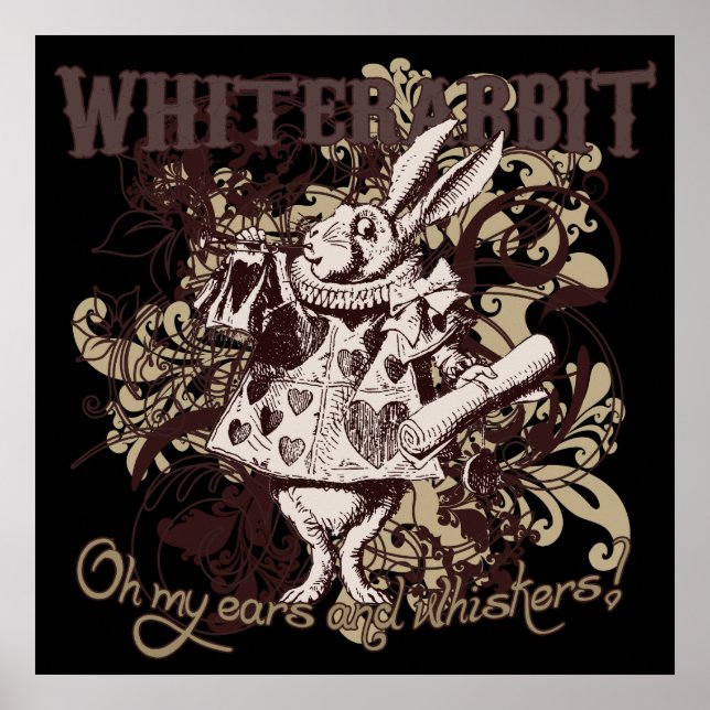 Póster Estilo de Carnaval do Coelho Branco (Frente)