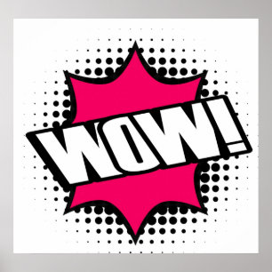 Poster Estilo de Cartoon da Antiga Escola WOW