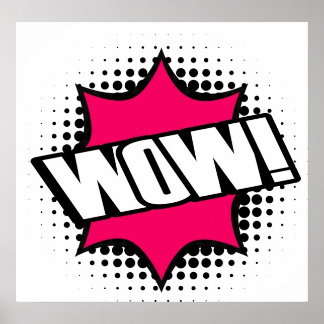 Poster Estilo de Cartoon da Antiga Escola WOW (Frente)