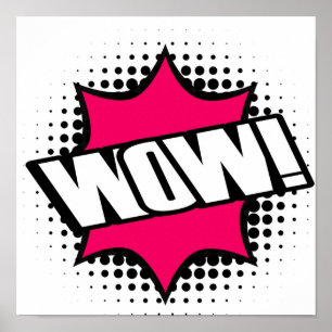 Poster Estilo de Cartoon da Antiga Escola WOW