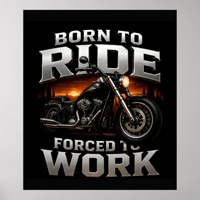 Poster 🏍️ Estilo de Caveira de Motociclista Cromado Para (Frente)