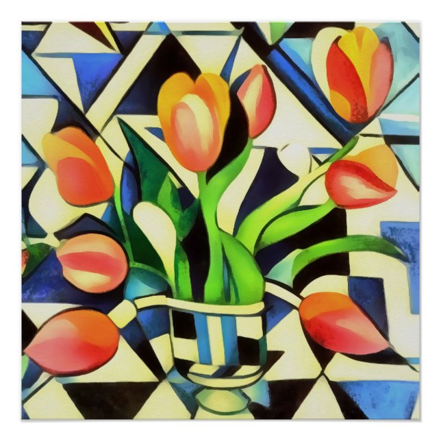 Póster Estilo de Deco de Arte Artística Tulipas (Frente)