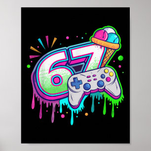 Poster Estilo de design Retro Gamer 67 para sorvete e jog