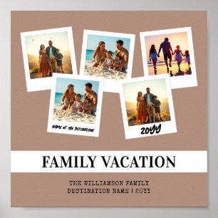 Poster Estilo de Instantâneo Moderno de Férias Familiares