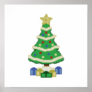 Poster Estilo de Jogo de Vídeo de 8 bits da Árvore de N