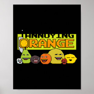 Poster Estilo de Jogo de Vídeo Laranja 8-bit