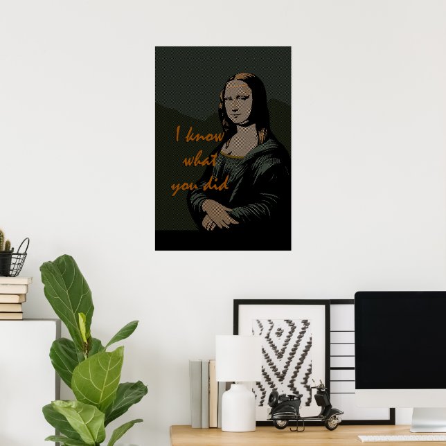 Poster Estilo de Livro de Mona Lisa Comic (Escritório em casa)