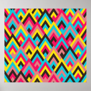 Poster Estilo de losango de padrão perfeito. Abstrato co