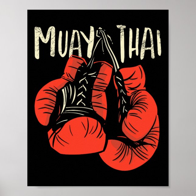 Poster Estilo de luta de boxe tailandesa feroz para kickb (Frente)