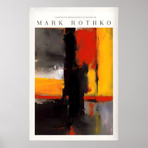 Poster Estilo de Mark Rothko Negrito Preto e Amarelo Abst