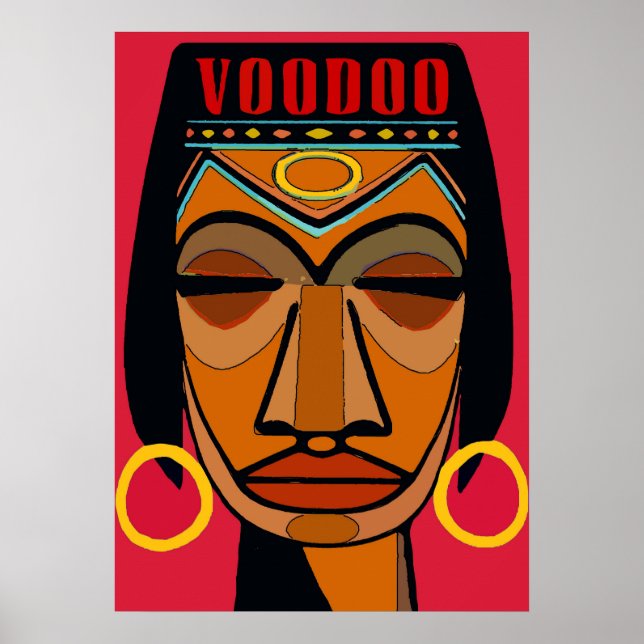 Póster Estilo de Matisse de Rosto Voodoo (Frente)