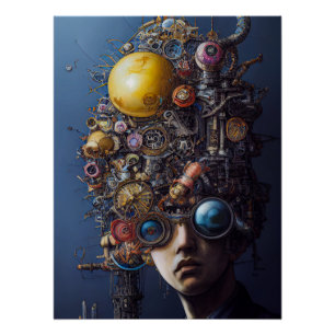 Póster Estilo de Maximalismo da Arte Atompunk, Matemática